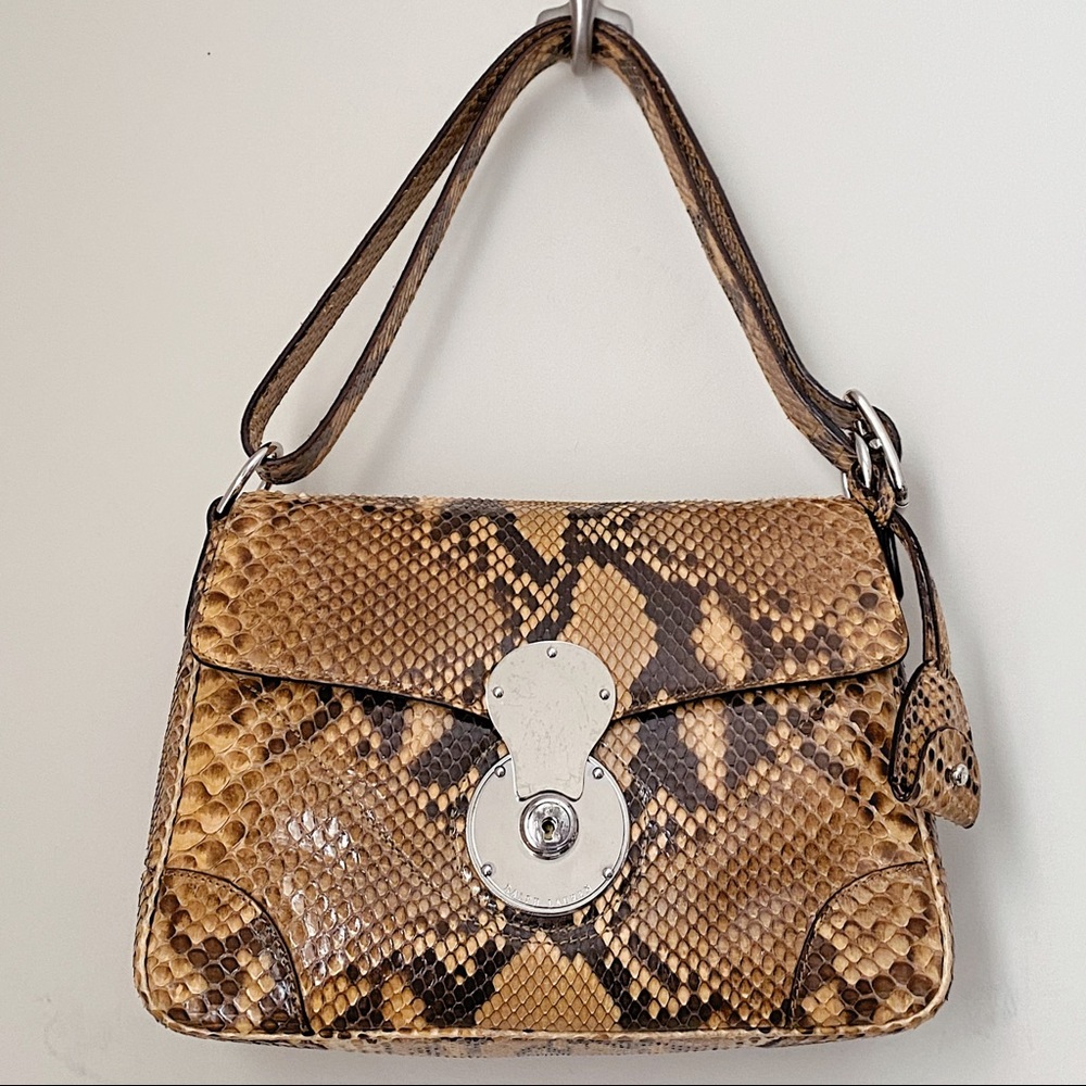 Ralph Lauren Collection Ricky Exotic Python Snake Skin Shoulder Crossbody Bag 5K - Picture 2 of 15
